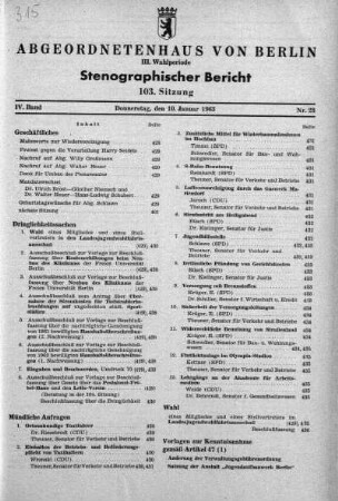 Nr. 23 (103), 10. Januar 1963