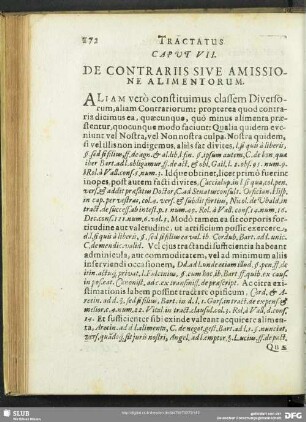 Caput VII. De Contrariis Sive Amissione Alimentorum