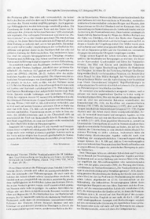 925-927 [Rezension] Hanimann, Thomas, Die Zürcher Nonkonformisten im 18. Jahrhundert