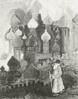 Alter Russe vor Kathedralen