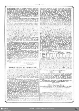 Ueber elektrische Uhren