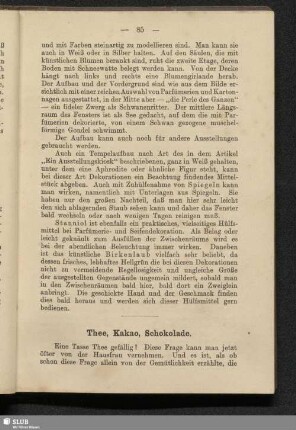 Thee, Kakao, Schokolade