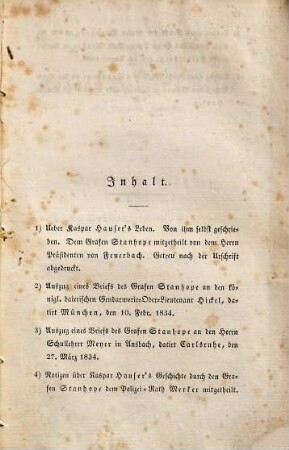 Materialien zur Geschichte Kaspar Hausers