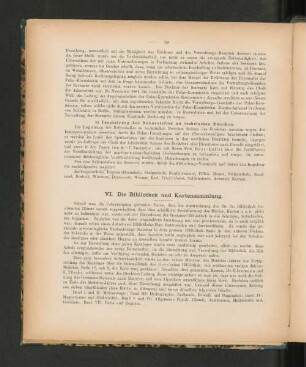 VI. Die Bibliothek und Kartensammlung.