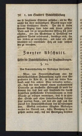 76-109, Zweyter Abschnitt. Ueber die Bewirthschaftung der Buchwaldungen