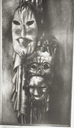 Maskenstilleben (mit Junge)