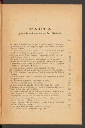Pauta para la colocación de las láminas