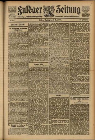 Erste Ausgabe vom Samstag, den 09. Juni 1906.