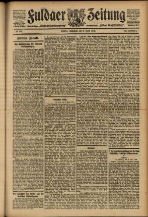 Erste Ausgabe vom Samstag, den 09. Juni 1906.
