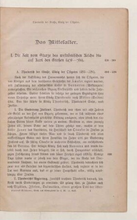 I. Die Zeit vom Sturze des weströmischen Reiches bis auf Karl den Großen (476-768)