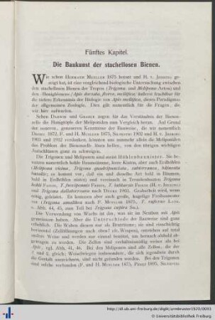 Fünftes Kapitel. Die Baukunst der stachellosen Bienen.