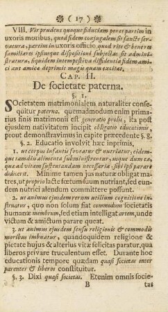 Cap. II. De societate paterna