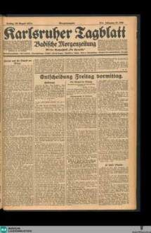 Karlsruher Tagblatt, Morgenausgabe