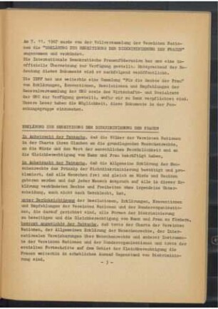 Auszüge aus "Für die Rechte der Frauen" : herausgegeben von der Internationalen Demokratischen Frauenföderation