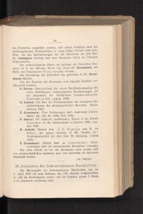 39. Redaktion der Astronomischen Nachrichten.