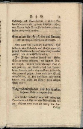 Eine andere Art Fettflecken aus schwarztuch- und zeugenen Kleidern zu bringen.