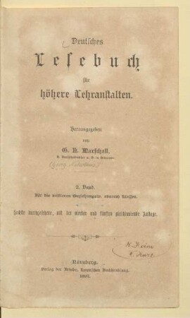 Band 2, [Schülerband]: Für die mittleren (beziehungsw. oberen) Klassen