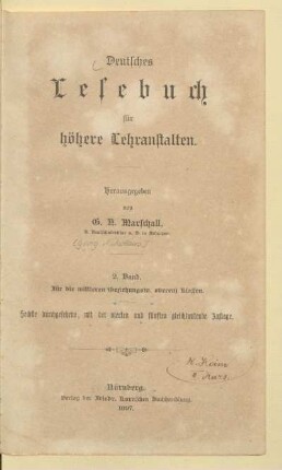 Band 2, [Schülerband]: Für die mittleren (beziehungsw. oberen) Klassen