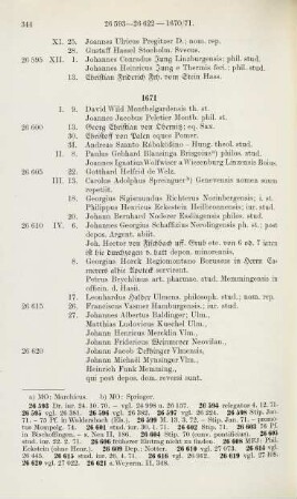344-354, Matrikel 26598-26884 (1671-1672)