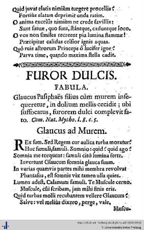 II. Furor Dulcis.