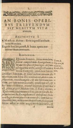 An Bonis Operibus Tribuendum Sit Meritum Vitae aeternae.