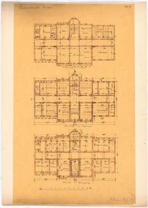 Gymnasium, Rinteln: Grundriss Keller, EG, 1. OG