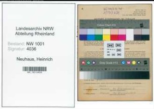 Entnazifizierung Heinrich Neuhaus, geb. 24.07.1913 (Regierungssekretaer)