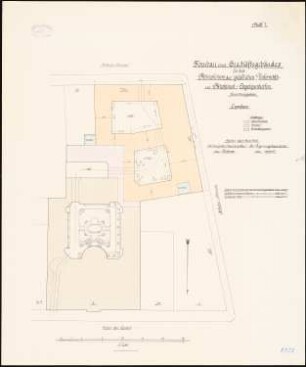 Preußisches Kultusministerium, Berlin Erweiterungsbau. Geschäftsgebäude für das Ministerium der geistlichen, Unterrichts- und Medizinalangelegenheiten: Lageplan 1:250