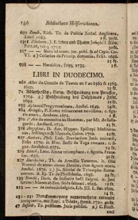 156-171, Libri in Duodecimo.