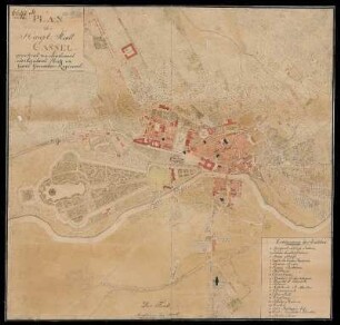 Plan der Haupt-Stadt Cassel : gezeichnet von Lieutnant und Adjutant Hoch im Garde Grenadier Regiment.