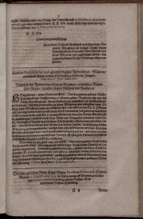 Der itztregirenden Röm. Kays. Mayt. Ferdinandi Secundi Schreiben vom 20. Augusti anno 1624. an Herrn Landgraff Moritzen zu Hessen/ und mutatis mutandis an die grafen zu Nassaw-Sarbrücken und Nassaw-Dillenberg