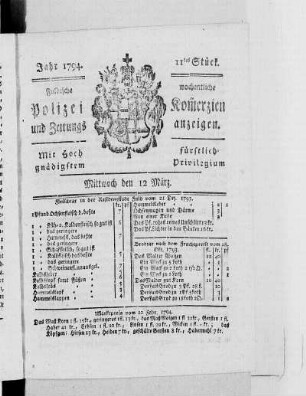 11tes Stück., Ausgabe vom 12. März 1794
