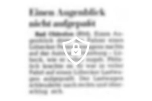 Einen Augenblick nicht aufgepaßt