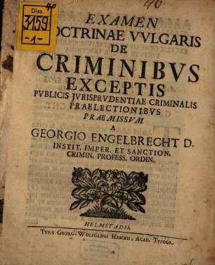 Examen doctrinae vulgaris de criminibus exceptis
