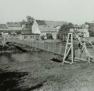 Thierbach, Fußgänger-Hängebrücke über d. Zwickauer Mulde