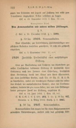 Neunzehnter Titel. Von Armenanstalten und andern milden Stiftungen