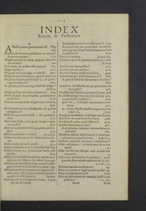 Index rerum & verborum.