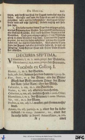 Decuria Septima.