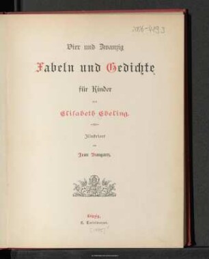Vier und zwanzig Fabeln und Gedichte für Kinder