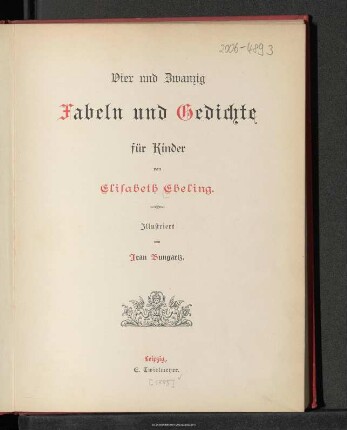 Vier und zwanzig Fabeln und Gedichte für Kinder