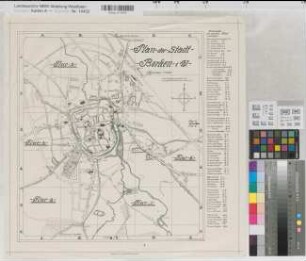 Borken (Borken) Stadtplan 1926 1 : 5000 43 x 37,5 Druck: Pulchra-Druck von C. G. Blanckertz, Düsseldorf Strünken, Stadtbaumeister Oberpostdirektion Münster