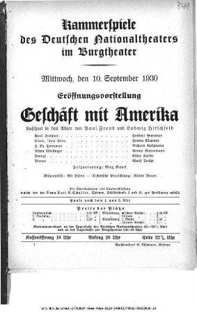 Geschäft mit Amerika