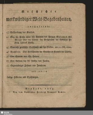 Geschichte merkwürdiger Welt-Begebenheiten