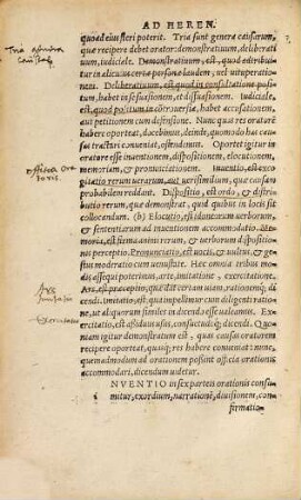 IN HOC VOLVMINE HAEC CONTINENTVR. Rhetoricorum ad C. Herennium lib. IIII. M. T. Ciceronis de inuentione lib. II. Eiusdem de oratore ad Quintum fratrem lib. III. Eiusdem de claris oratoribus, qui dicitur Brutus lib. I. Eiusdem Orator ad Brutum lib. I. Eiusdem Topica ad Trebatium lib. I. Eiusdem oratoriae partitiones lib. I. Eiusdem de optimo genere oratorum praefatio quaedam