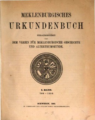 Meklenburgisches Urkundenbuch, 1. 786 - 1250