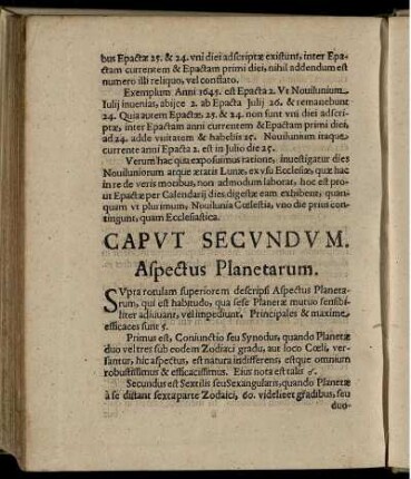 Caput Secundum. Aspectus Planetarum