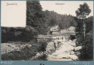 Der Rabenauer Grund mit einem kleinen Wasserfall der Roten Weißeritz