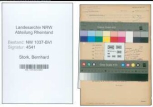 Entnazifizierung Bernhard Stork , geb. 11.07.1898 (Bueroangestellter)
