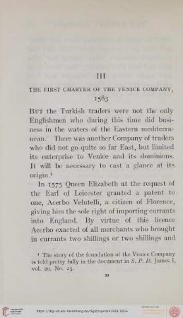III. The first charter of the Venice company, 1583
