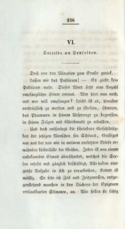 VI. Derselbe an Denselben